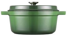 Sola Braadpan met deksel Gietijzer - Groen - ø 24 cm / 3.2 Liter - geëmailleerde anti-aanbaklaag