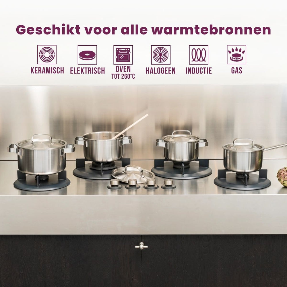 Sola Kookpan / Soeppan met deksel Ruby - Triply RVS ø 24 cm / 5.5 liter - geschikt voor alle warmtebronnen