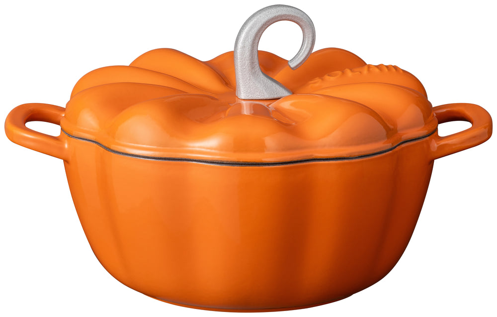 Sola Braadpan Pompoen Oranje - Gietijzer - ø 24 cm / 2,8 Liter - geëmailleerde anti-aanbaklaag