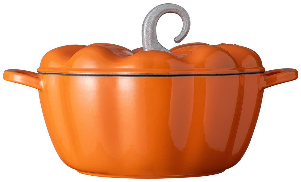 Sola Braadpan Pompoen Oranje - Gietijzer - ø 24 cm / 2,8 Liter - geëmailleerde anti-aanbaklaag
