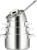 Sola Pannenset Ruby 4-Delig Premium Triply RVS - Kookpan ø 16, 18, 20 cm & Steelpan ø 16 cm - Inductie geschikt