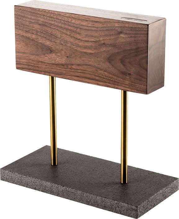 Laguiole Style de Vie Magnetisch Messenblok Walnoot - met natuurstenen voet