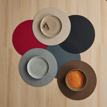 ASA Selection Placemat - Leather Optic Fine - Stone - Afwasbaar - ø 38 cm