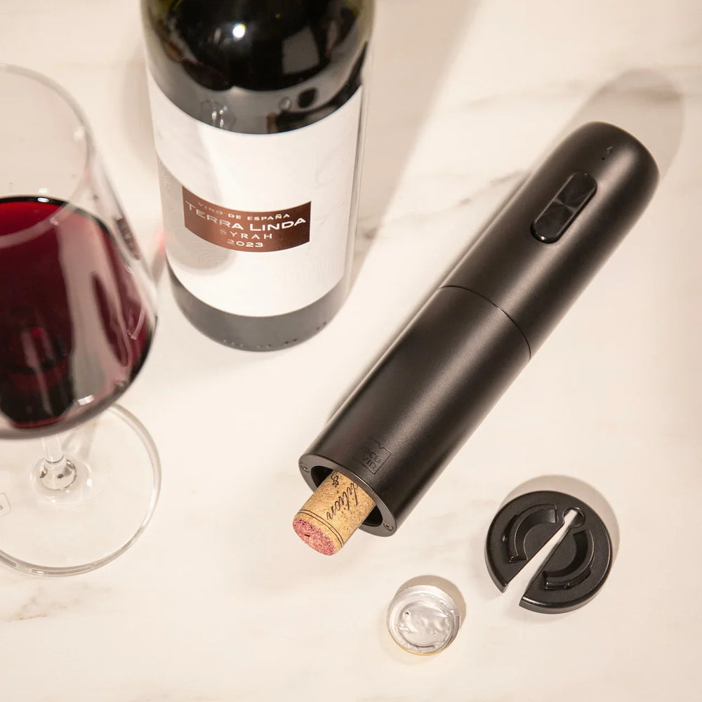 Vacu Vin Elektrische Wijnopener + Foliesnijder - Zwart
