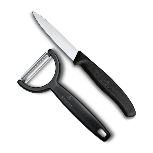Victorinox Schilmessenset Swiss Classic Zwart 2-delig - Schilmes & Y-Dunschiller