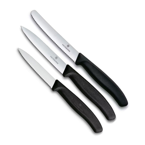 Victorinox Schilmessenset Swiss Classic Zwart 3-delig - Tomatenmes, Officemes & Schilmes
