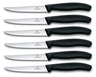 Victorinox Steakmessen Gekarteld Swiss Classic Zwart - 6 stuks