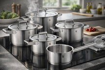 WMF Pannenset Comfort Line 5-Delig Inclusief GRATIS Cookinglife Kookgerei set - Kookpan ø 16, 20, 20 en 24 cm en Steelpan ø 16 cm