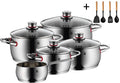 WMF Pannenset Quality One - RVS 5-Delig Inclusief GRATIS Cookinglife Kookgerei set - Kookpan ø 16, 20, 20 en 24 cm en Steelpan ø 16 cm