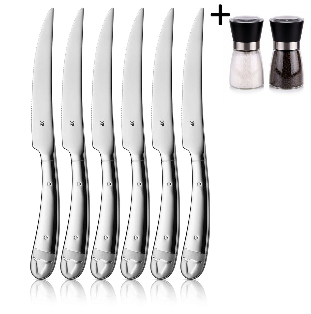 WMF Steakmessen 6-delig - Inclusief GRATIS Cookinglife Peper- en Zoutmolenset