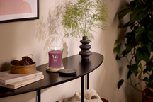 WoodWick Geurkaars Medium Wood Smoke - 11 cm / ø 10 cm - Geurkaars in Glas - Houten Lont