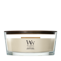 WoodWick Geurkaars Ellipse Patchouli Crème - 9 cm / 19 cm - Geurkaars in Glas - Houten Lont
