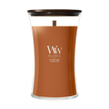 WoodWick Geurkaars Large Saffron Smoke - 18 cm / ø 10 cm - Geurkaars in Glas - Houten Lont