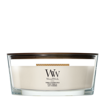 WoodWick Geurkaars Ellipse Tonka & Almond Milk - 9 cm / 19 cm - Geurkaars in Glas - Houten Lont