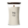 WoodWick Geurkaars Large Tonka & Almond Milk - 18 cm / ø 10 cm - Geurkaars in Glas - Houten Lont