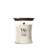 WoodWick Geurkaars Medium Tonka & Almond Milk - 11 cm / ø 10 cm - Geurkaars in Glas - Houten Lont