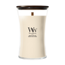 WoodWick Geurkaars Large Vanilla & Sea Salt - 18 cm / ø 10 cm - Geurkaars in Glas - Houten Lont