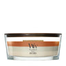 WoodWick Geurkaars Ellipse Trilogy Vanilla Embers - 9 cm / 19 cm - Geurkaars in Glas - Houten Lont