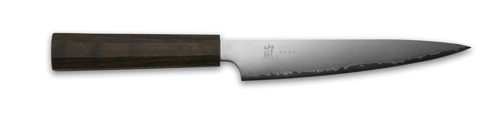 Yaxell Vleesmes Hana 15 cm - 3 laags RVS - donkerbruin Pakkahouten heft