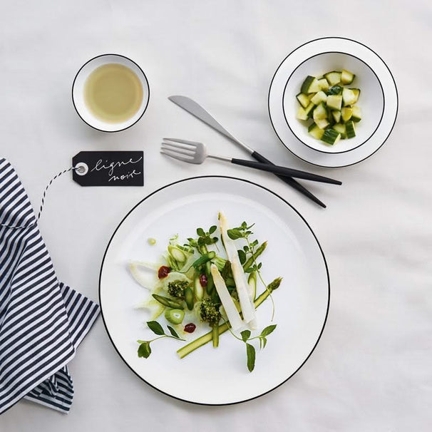 ASA Selection Serviesset A Table Ligne Noire 18-delig / 6 personen - 6 dinerborden, 6 ontbijtborden en 6 pastaborden