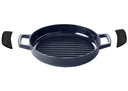 Alva Grillpan / Grillplaat Nori ø 28 cm + Gratis Leren Handvaten - geschikt voor alle warmtebronnen - geëmailleerde anti-aanbaklaag
