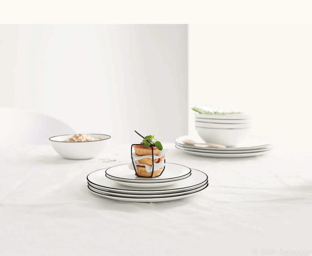 ASA Selection Diepe Borden / Pastaborden A Table Ligne Noire ø 22 cm - 4 Stuks