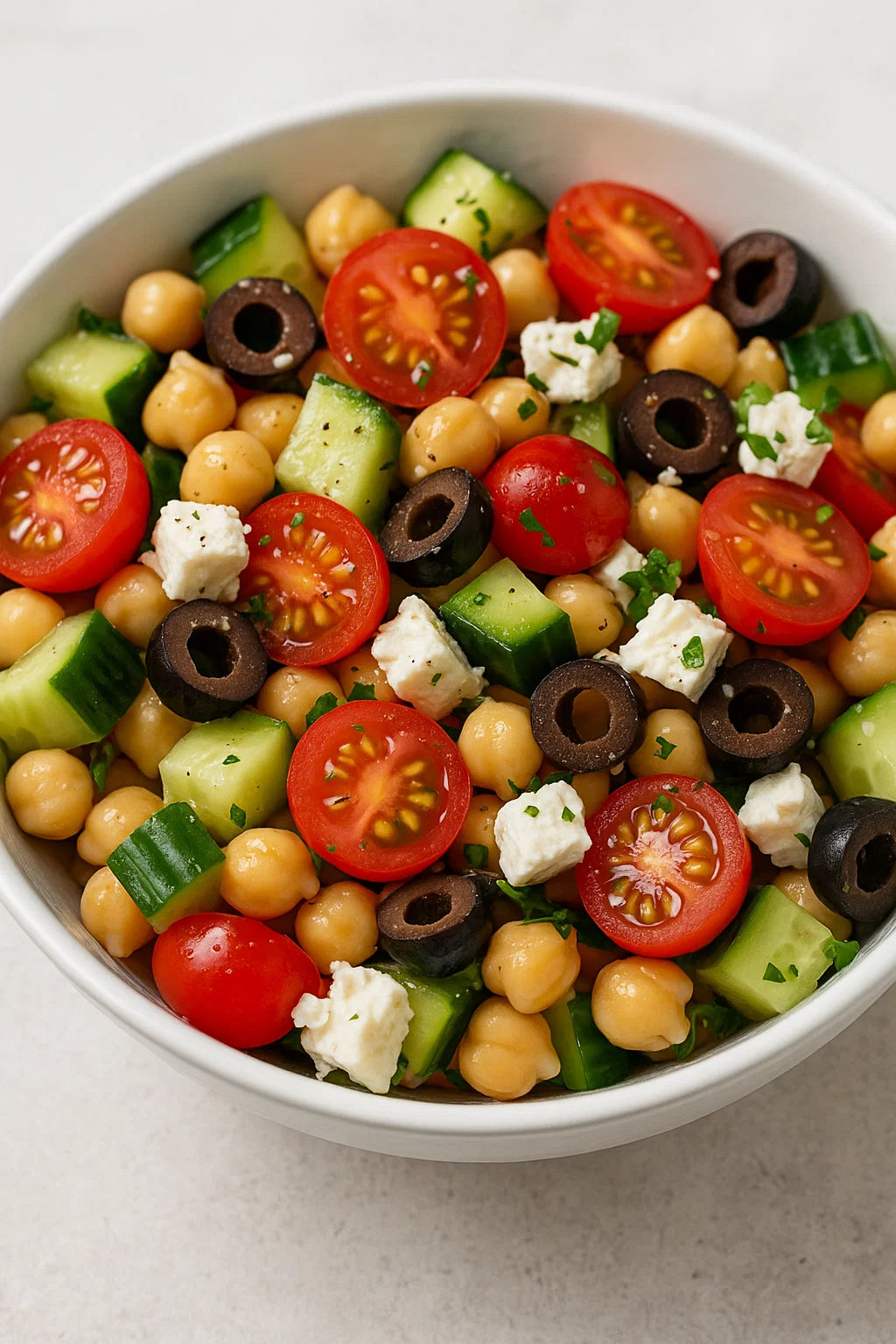 Een frisse en gezonde salade met mediterrane smaken.