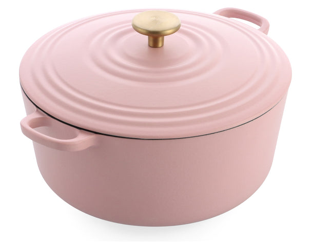 BK Braadpan Bourgogne Blush Pink Gietijzer ø 28 cm / 6.7 Liter - geëmailleerde anti-aanbaklaag