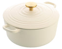 BK Braadpan Bourgogne Cream White Gietijzer ø 24 cm / 4.2 Liter - geëmailleerde anti-aanbaklaag