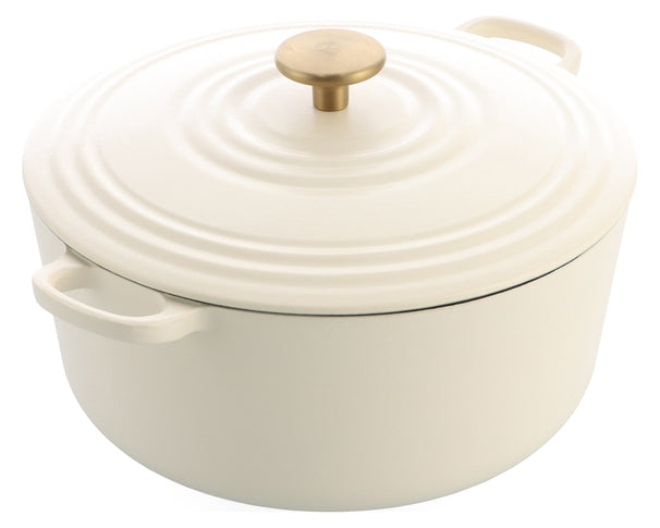 BK Braadpan Bourgogne Cream White Gietijzer ø 28 cm / 6.7 Liter - geëmailleerde anti-aanbaklaag