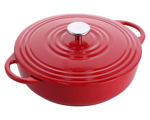 BK Lage Braadpan Bourgogne Chili Red Gietijzer ø 28 cm