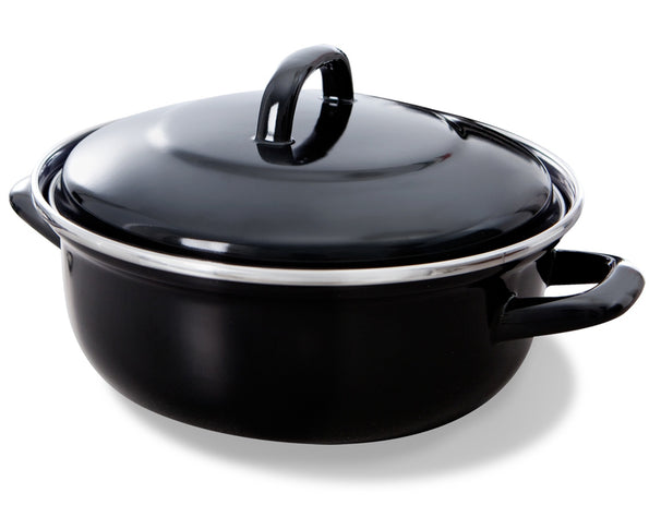 BK Braadpan Fortalit Emaille Zwart ø 20 cm / 1.4 Liter - geëmailleerde anti-aanbaklaag