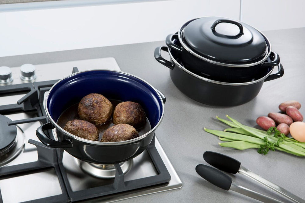 BK Braadpan Fortalit Emaille Zwart ø 26 cm / 3 Liter - sfeerbeeld 1