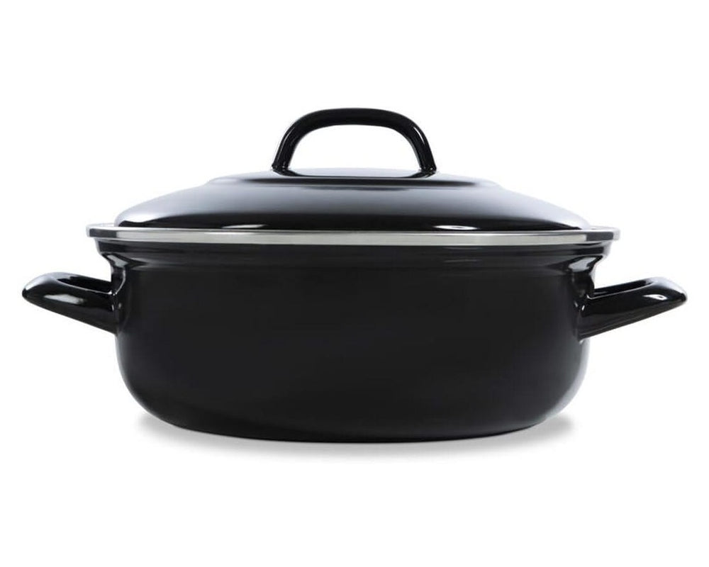 BK Braadpan Fortalit Emaille Zwart ø 30 cm / 5 Liter - zijaanzicht