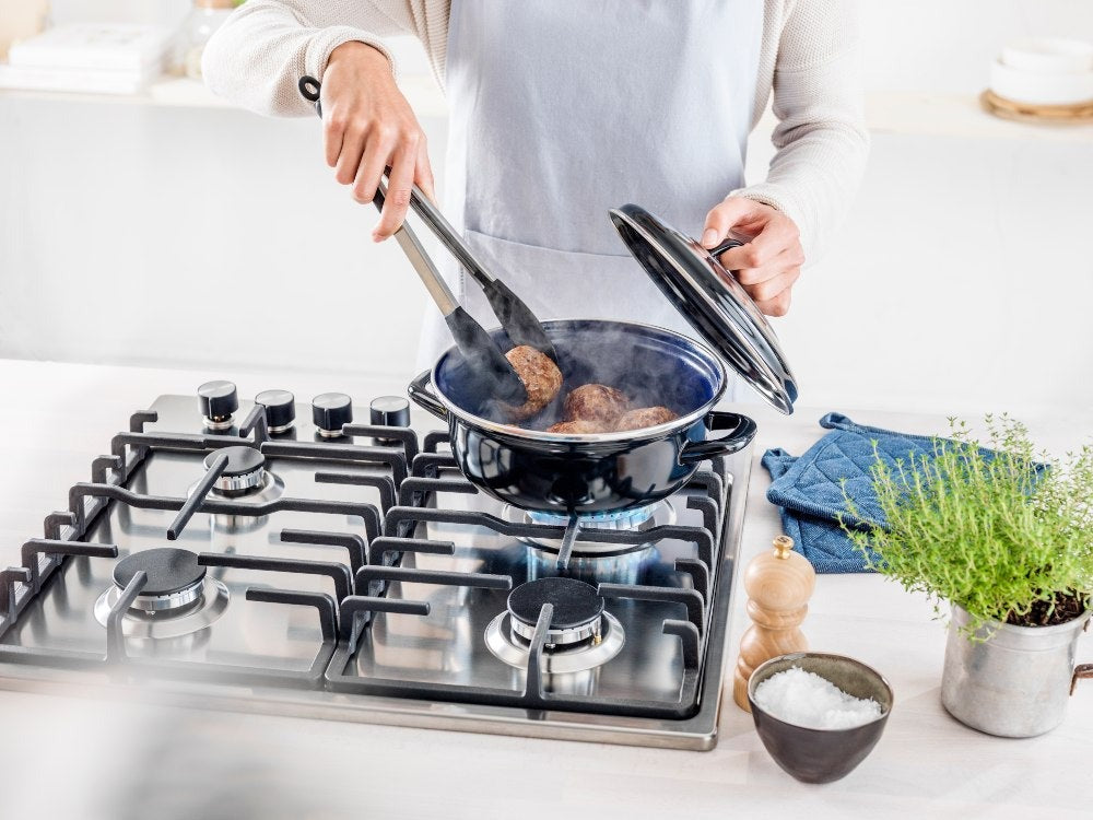BK Braadpan Fortalit Emaille Zwart ø 36 cm / 7.5 Liter - sfeerbeeld 6