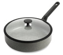 BK Hapjespan met deksel Granite Grijs ø 28 cm / 4.2 Liter - keramische anti-aanbaklaag