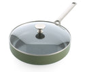 BK Hapjespan met deksel Sublime Olive Green ø 28 cm / 3.6 Liter - keramische anti-aanbaklaag