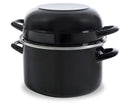 BK Mosselpan Fortalit Emaille Zwart ø 22 cm / 5 Liter - geëmailleerde anti-aanbaklaag