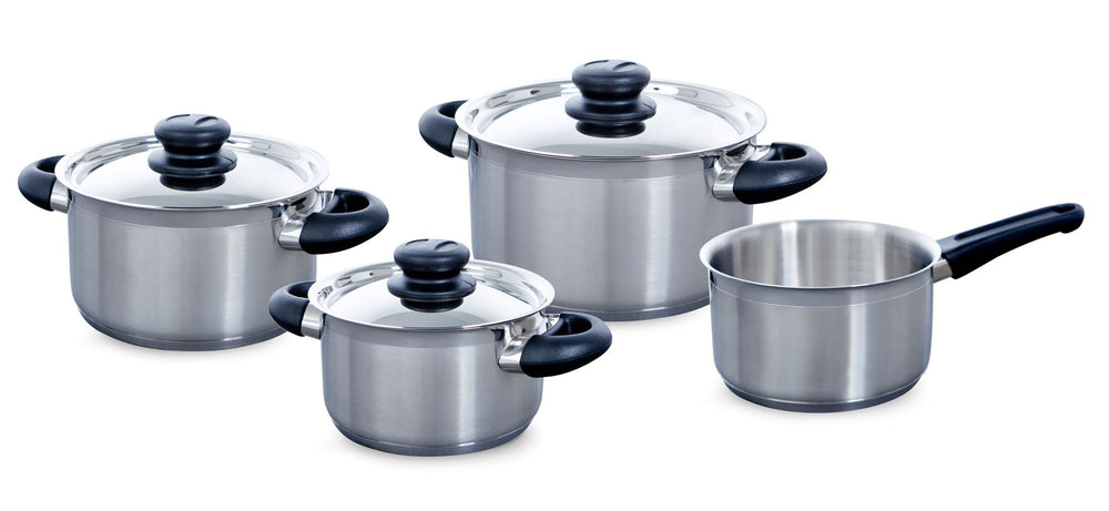 BK Pannenset Karaat+ RVS 4-delig - Kookpan ø 16, 18 & 20 cm & Steelpan ø 16 cm