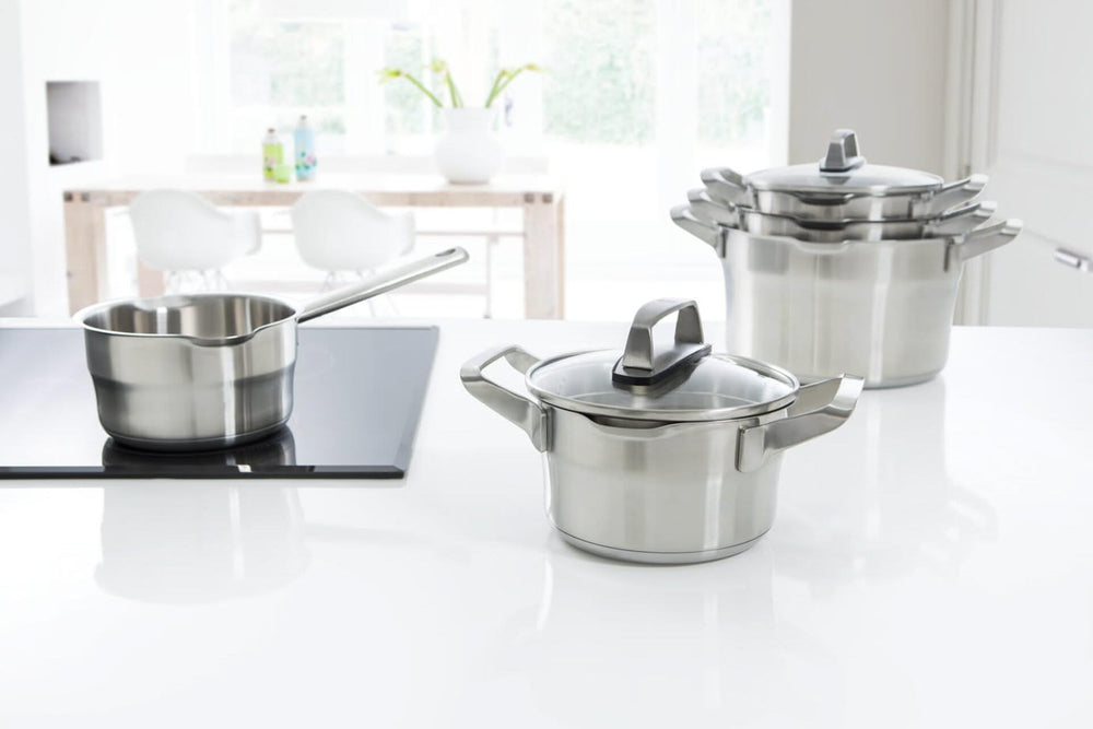 BK Pannenset Premium+ RVS 5-delig - Kookpan ø 16, 18 & 20 cm, Steelpan ø 16 cm & Soeppan ø 24 cm - sfeerbeeld 1