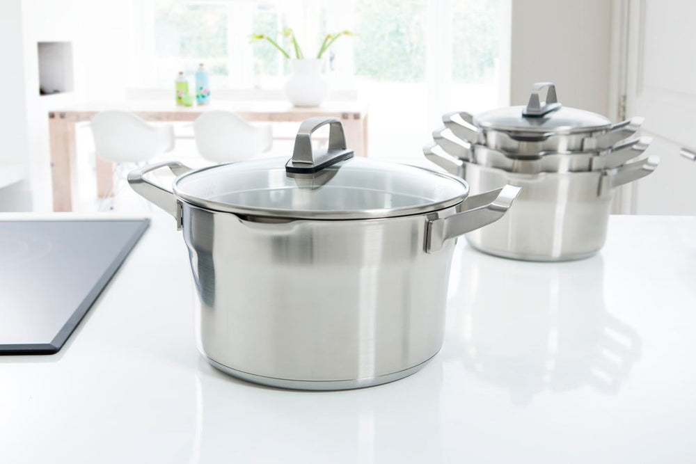 BK Pannenset Premium+ RVS 5-delig - Kookpan ø 16, 18 & 20 cm, Steelpan ø 16 cm & Soeppan ø 24 cm - sfeerbeeld 2