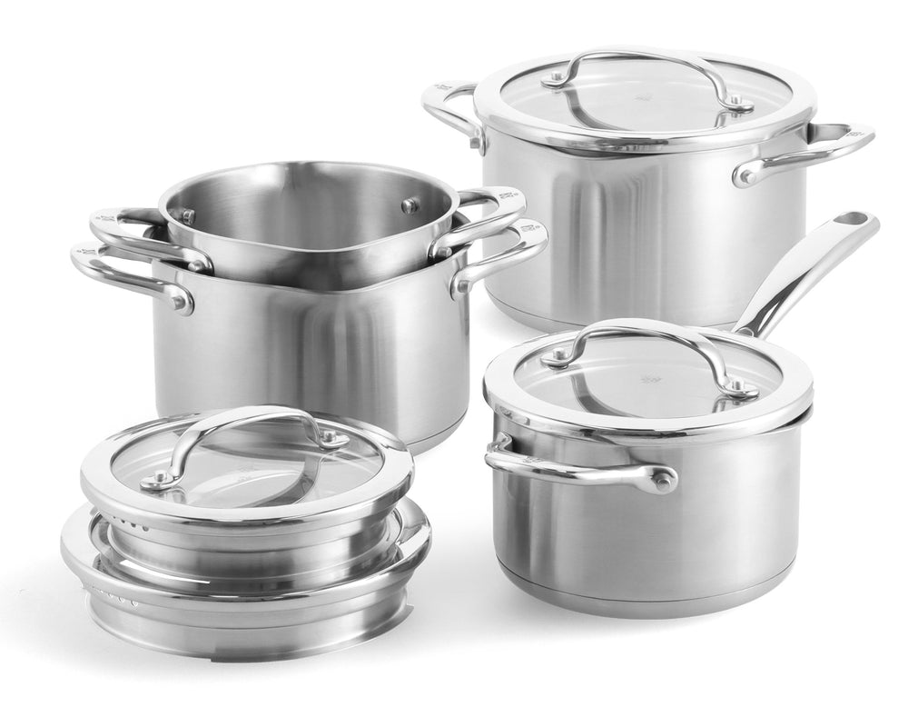 BK Pannenset Twist RVS 4-delig - Kookpan ø 16, 18 & 20 cm & Steelpan ø 16 cm