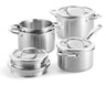 BK Pannenset Twist RVS 4-delig - Kookpan ø 16, 18 & 20 cm & Steelpan ø 16 cm