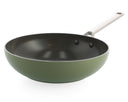 BK Wokpan Sublime Olive Green ø 28 cm - keramische anti-aanbaklaag