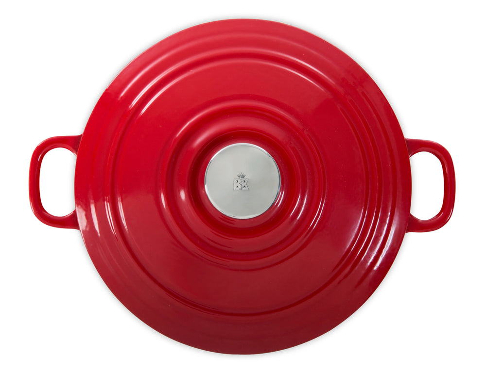 BK Braadpan Bourgogne Chili Red Gietijzer ø 28 cm / 6.7 liter - geëmailleerde anti-aanbaklaag