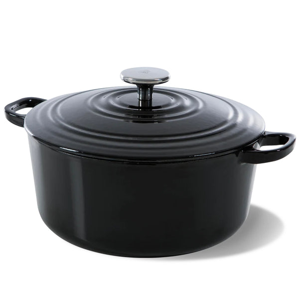 BK Braadpan Bourgogne Jet Black Gietijzer ø 26 cm / 5.3 Liter - geëmailleerde anti-aanbaklaag