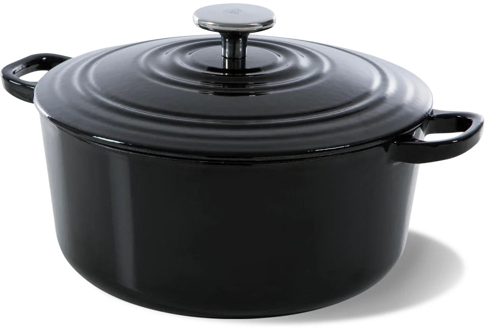 BK Braadpan Bourgogne Jet Black Gietijzer ø 28 cm / 6.7 liter - geëmailleerde anti-aanbaklaag