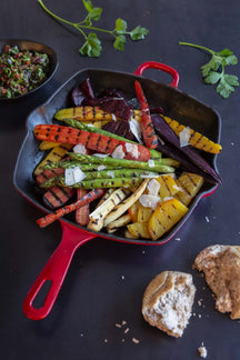 BK Grillpan Bourgogne Chili Red Gietijzer 26 x 26 cm - geëmailleerde anti-aanbaklaag