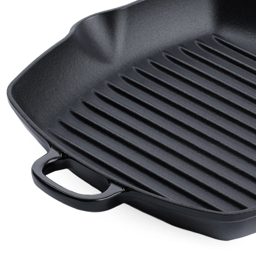 BK Grillpan Bourgogne Jet Black Gietijzer 26 x 26 cm - geëmailleerde anti-aanbaklaag