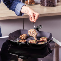 BK Grillpan Bourgogne Jet Black Gietijzer 26 x 26 cm - geëmailleerde anti-aanbaklaag